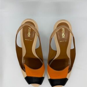 Fendi Women's Tan and Black Heels